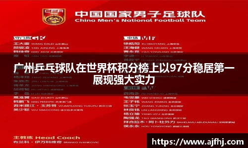 广州乒乓球队在世界杯积分榜上以97分稳居第一展现强大实力